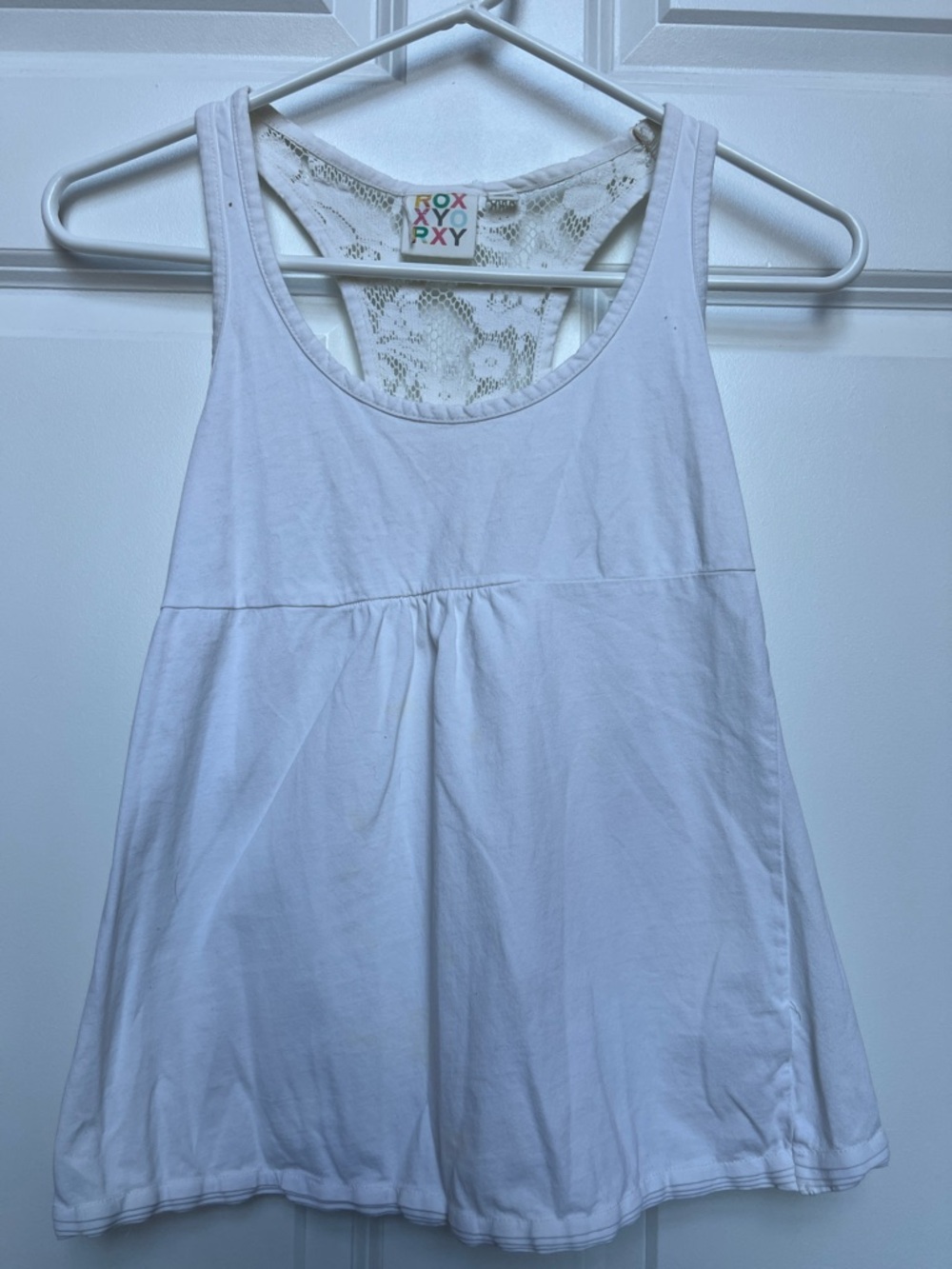 Roxy White Lace Racerback Tank